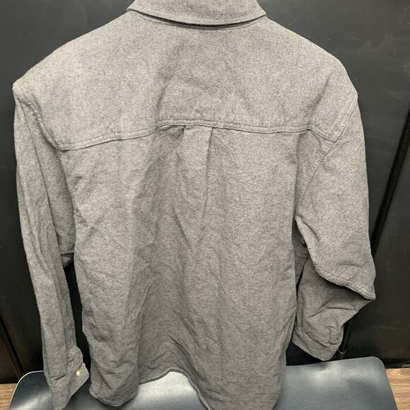 Moose Creek 100% Cotton Heavy Flannel Gray Button Up Long Sleeve Shirt Large. AA - Picture 4 of 7